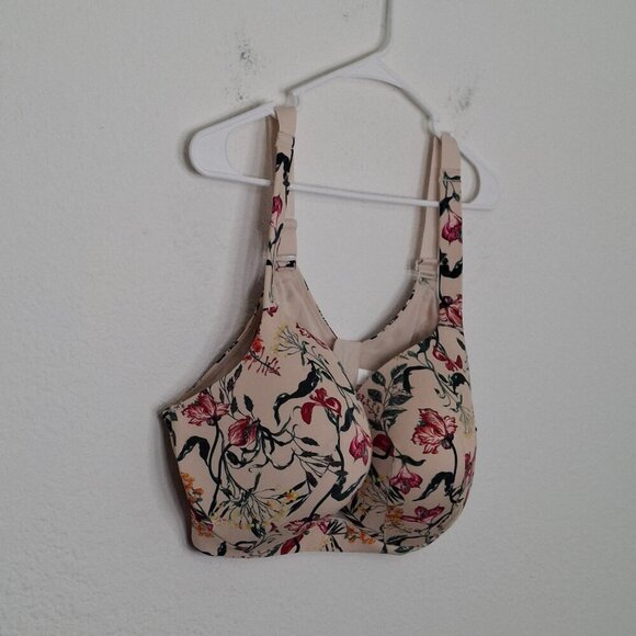 Cacique Lightly Lined Full Coverage Floral Demi Bra Sz 44D Underwire Whimsigoth - Picture 3 of 14